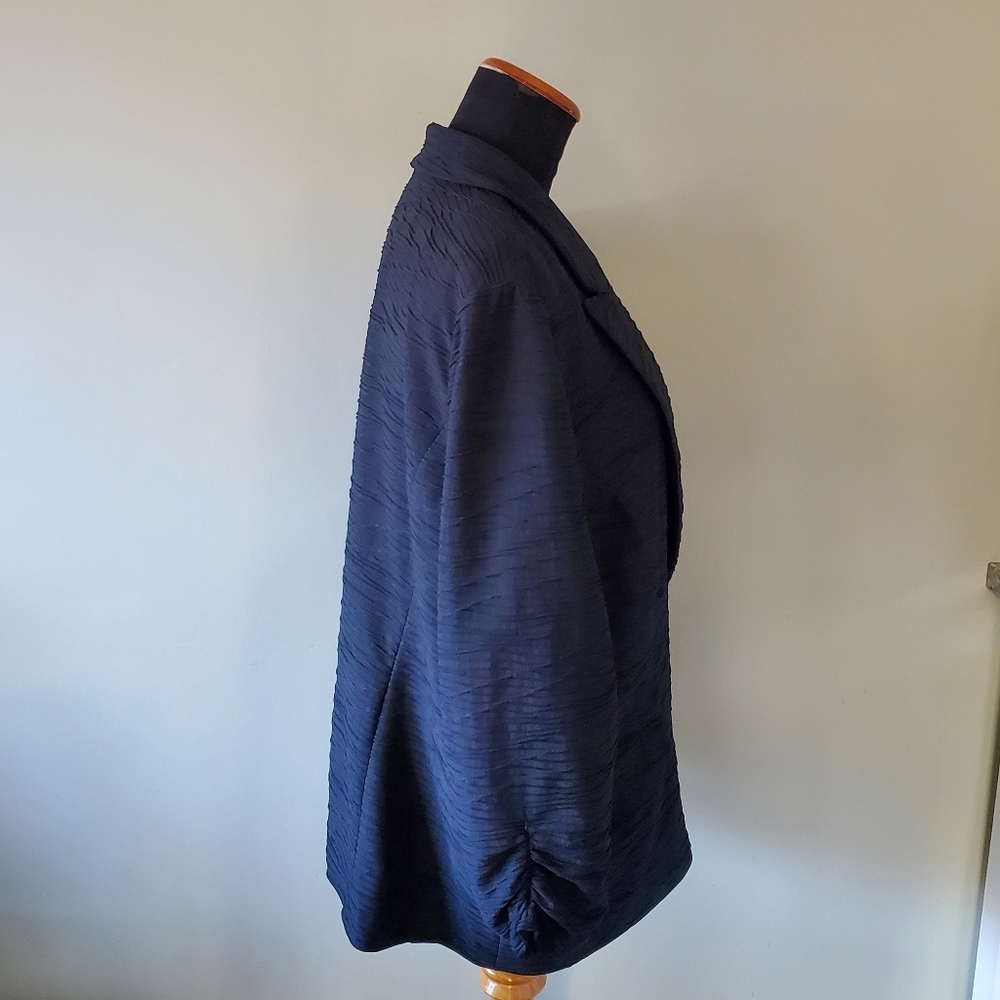 Chico's XL Modern Contemporary Whimsigoth Romantic Illusion Sleeve Blazer - Picture 11 of 14
